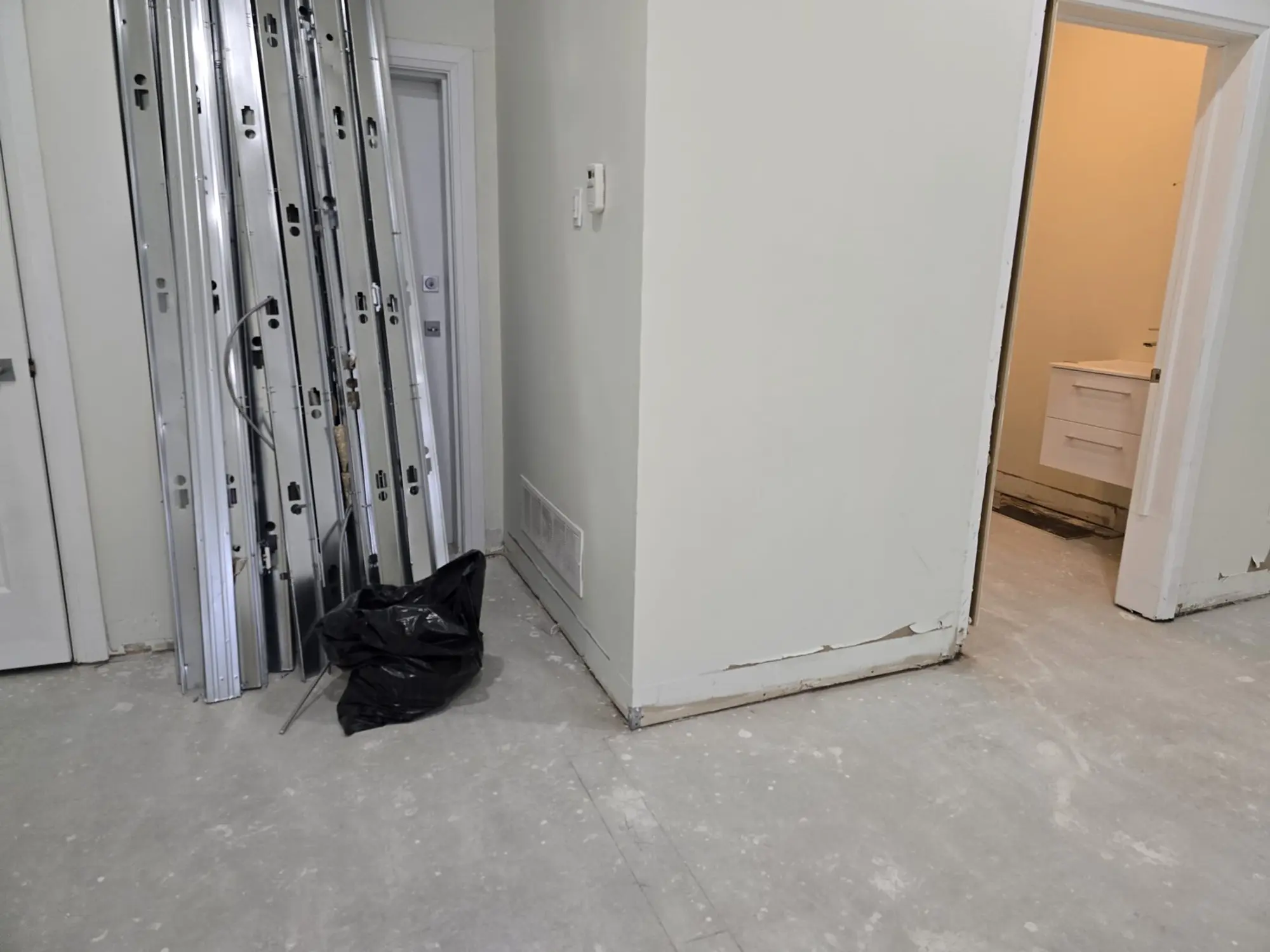 Back corridor during construction